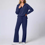 Damen Strick- und Hosen-Set aus weichem Material mit lockerer Passform