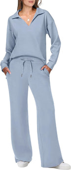 Damen Strick- und Hosen-Set aus weichem Material mit lockerer Passform