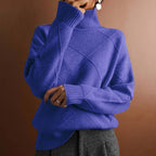 Damen Rollkragen-Strickpullover mit Rautenmuster