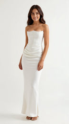 Damen Säulen Maxi-Hochzeitskleid für Hochzeitsgäste