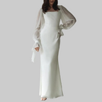 Damen Schulterfreies langes Kleid für Hochzeitsgäste