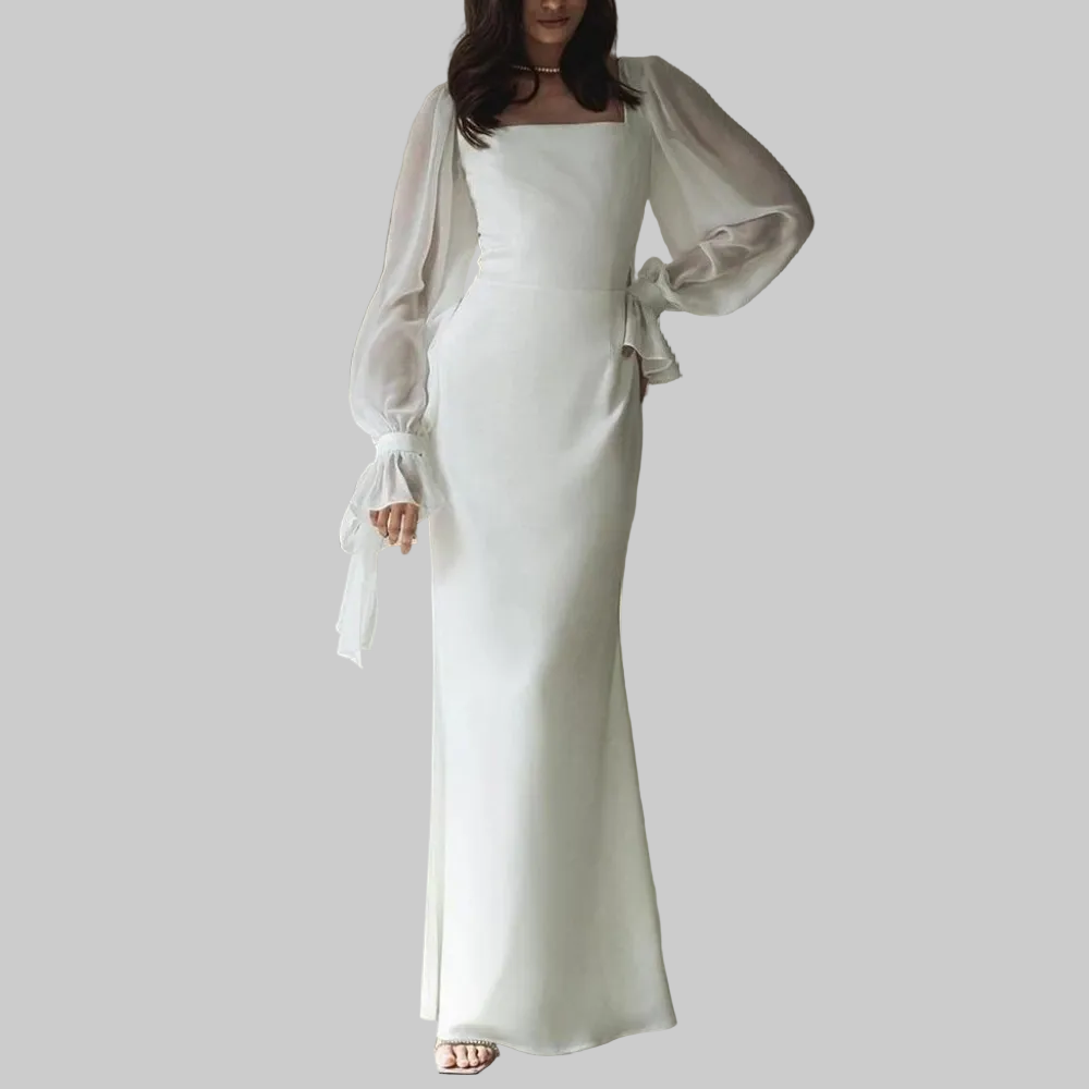 Damen Schulterfreies langes Kleid für Hochzeitsgäste