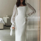 Damen Schulterfreies langes Kleid für Hochzeitsgäste