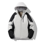 Damen Skijacke mit Kapuze – Colorblock Winterjacke, Gefüttert