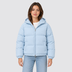 Unisex Pufferjacke mit Kapuze – Warme Steppjacke aus Baumwollmischung, Winter