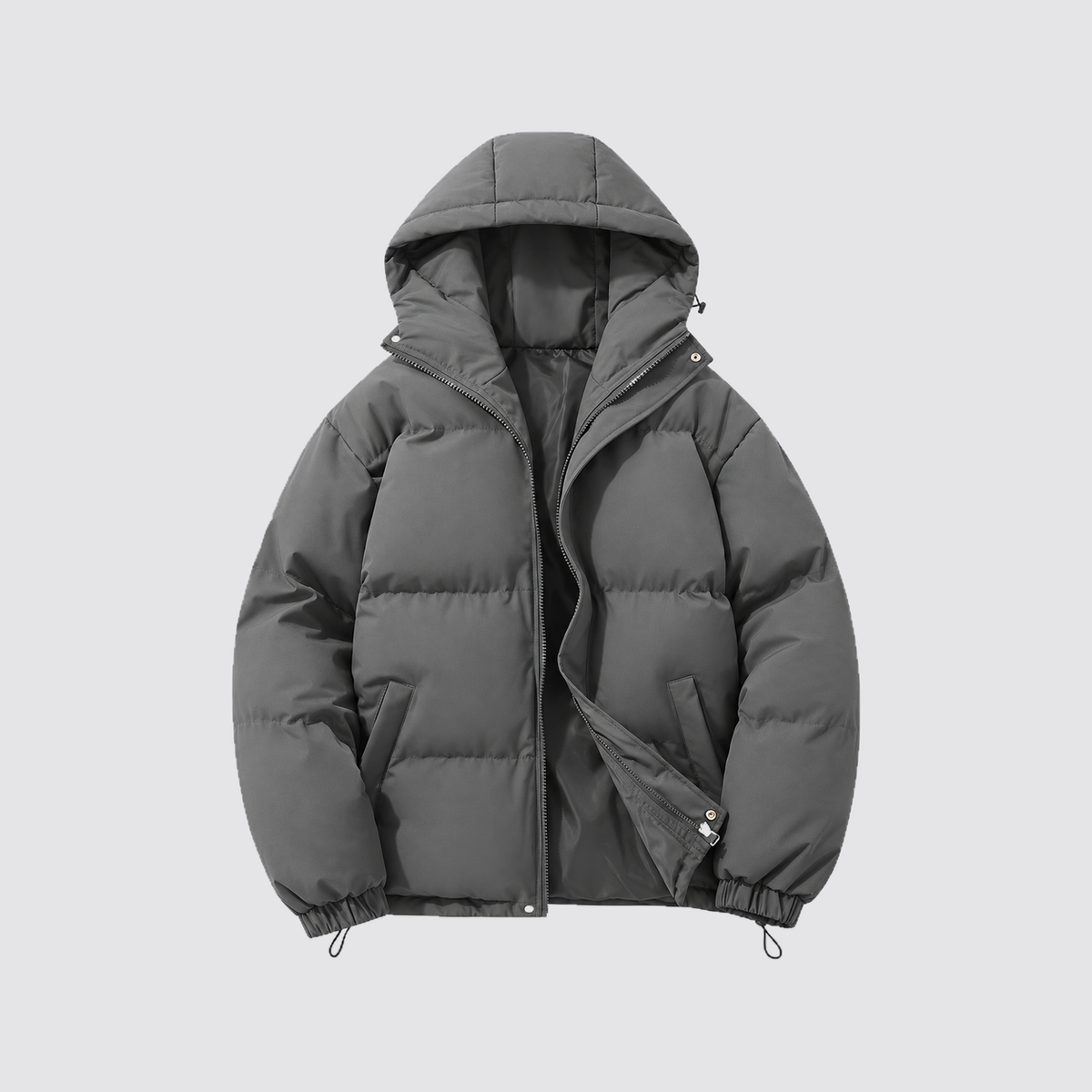 Unisex Pufferjacke mit Kapuze – Warme Steppjacke aus Baumwollmischung, Winter