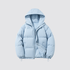 Unisex Pufferjacke mit Kapuze – Warme Steppjacke aus Baumwollmischung, Winter
