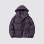 Unisex Pufferjacke mit Kapuze – Warme Steppjacke aus Baumwollmischung, Winter