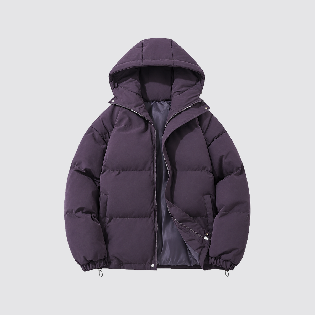 Unisex Pufferjacke mit Kapuze – Warme Steppjacke aus Baumwollmischung, Winter