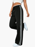 Damen Jogginghose mit Seitenstreifen – Weite Track Pants mit elastischem Bund