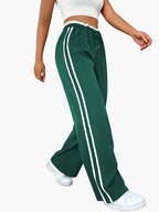 Damen Jogginghose mit Seitenstreifen – Weite Track Pants mit elastischem Bund
