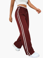 Damen Jogginghose mit Seitenstreifen – Weite Track Pants mit elastischem Bund