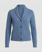 Damen Strick-Cardigan mit Reverskragen, Knopfleiste und langen Ärmeln