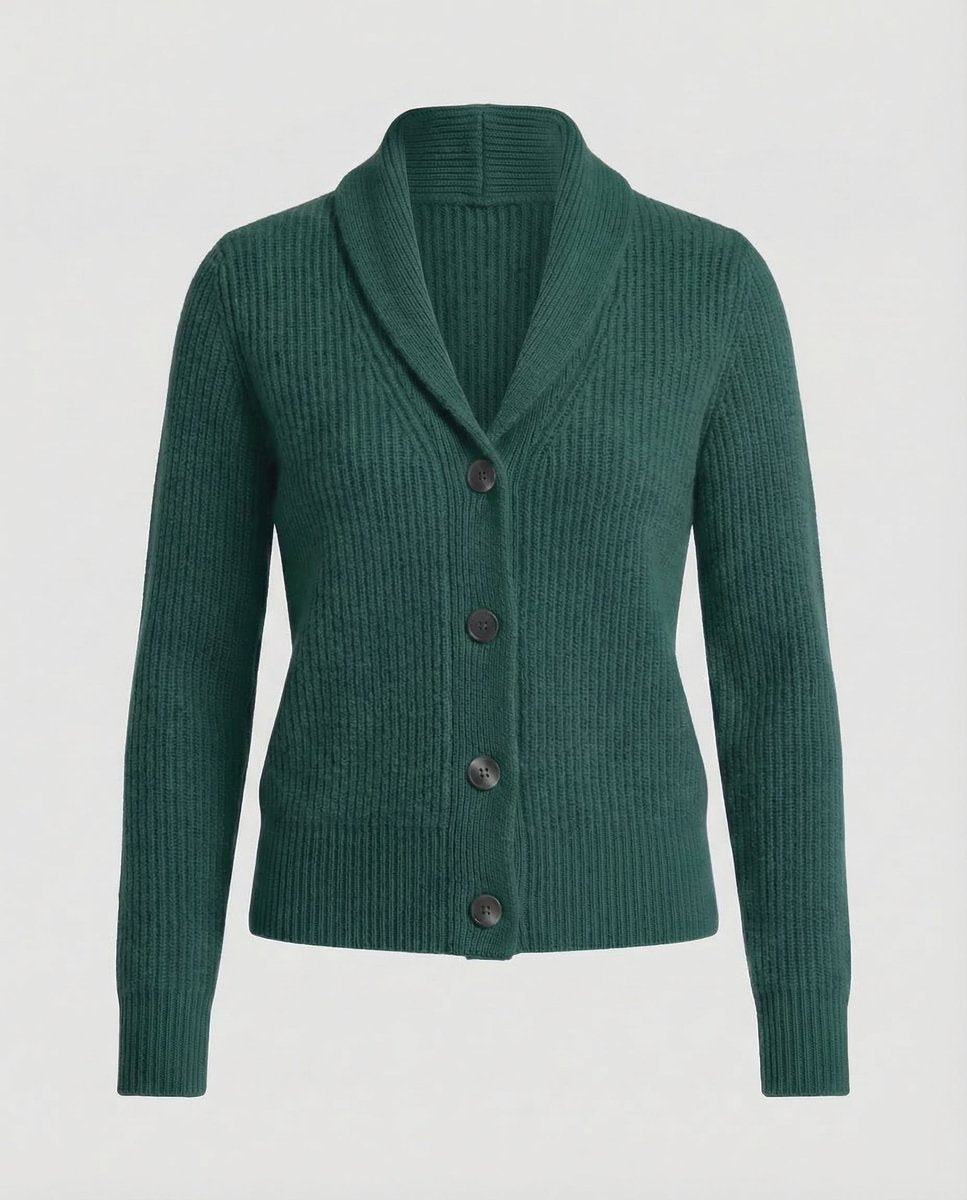 Damen Strick-Cardigan mit Reverskragen, Knopfleiste und langen Ärmeln