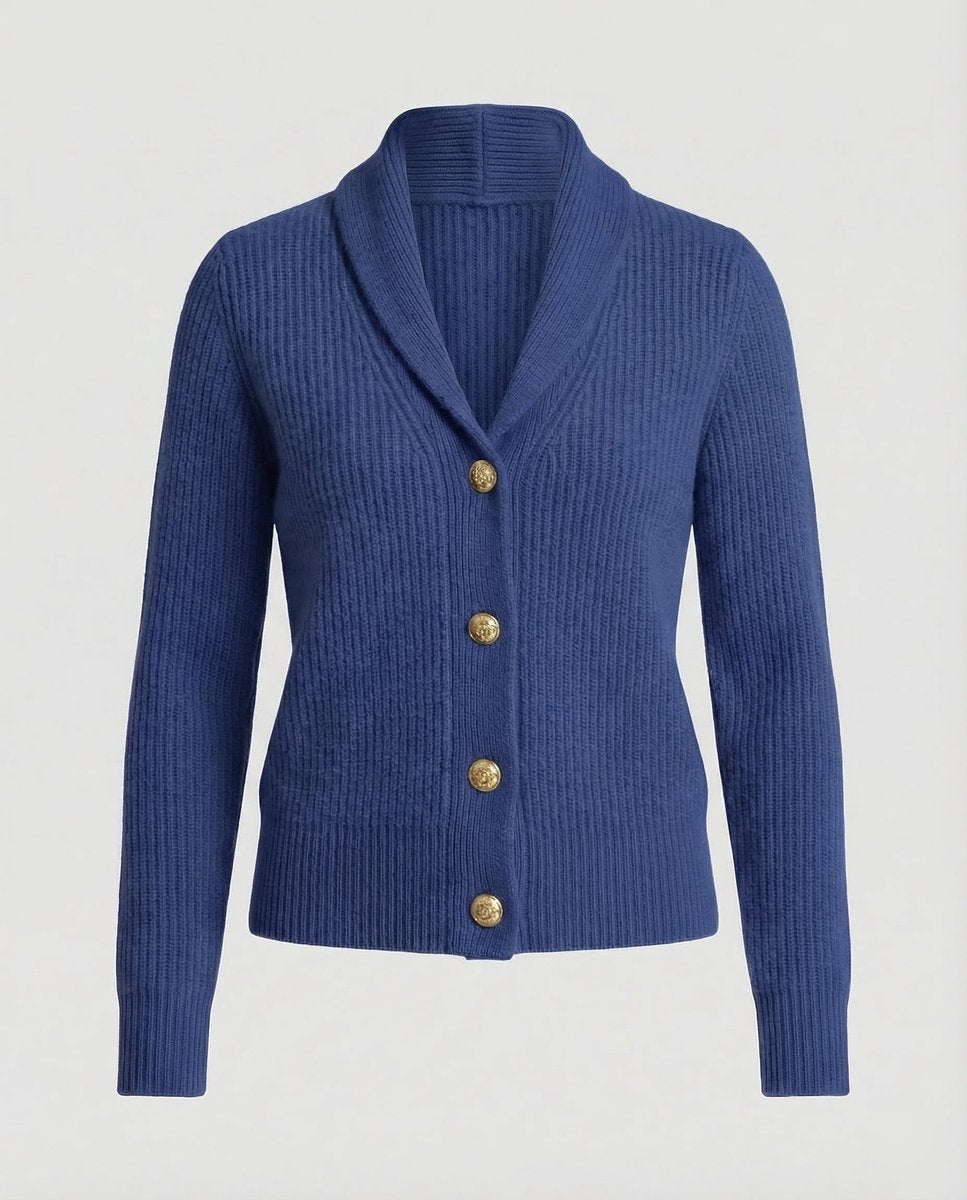 Damen Strick-Cardigan mit Reverskragen, Knopfleiste und langen Ärmeln
