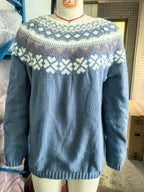 Damen Norweger Weihnachtspullover mit Rundpasse – Strickpullover, Winter, Lockere Passform