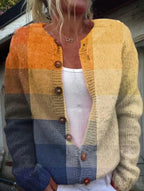 Damen Strickcardigan mit Blumenmuster und langen Ärmeln
