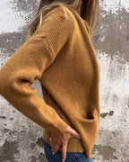 Damen Strickcardigan mit Reißverschluss, lockerer Passform und Fronttaschen