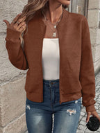 Damen Strickjacke mit Reißverschluss und Struktur