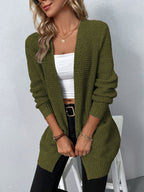Damen Strickjacke mit langen Ärmeln und offener Vorderseite