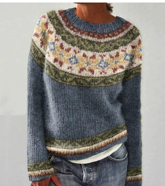 Damen Strickpullover mit Rundhalsausschnitt und lockerer Passform