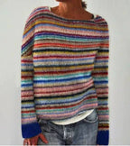 Damen Strickpullover mit Rundhalsausschnitt und lockerer Passform