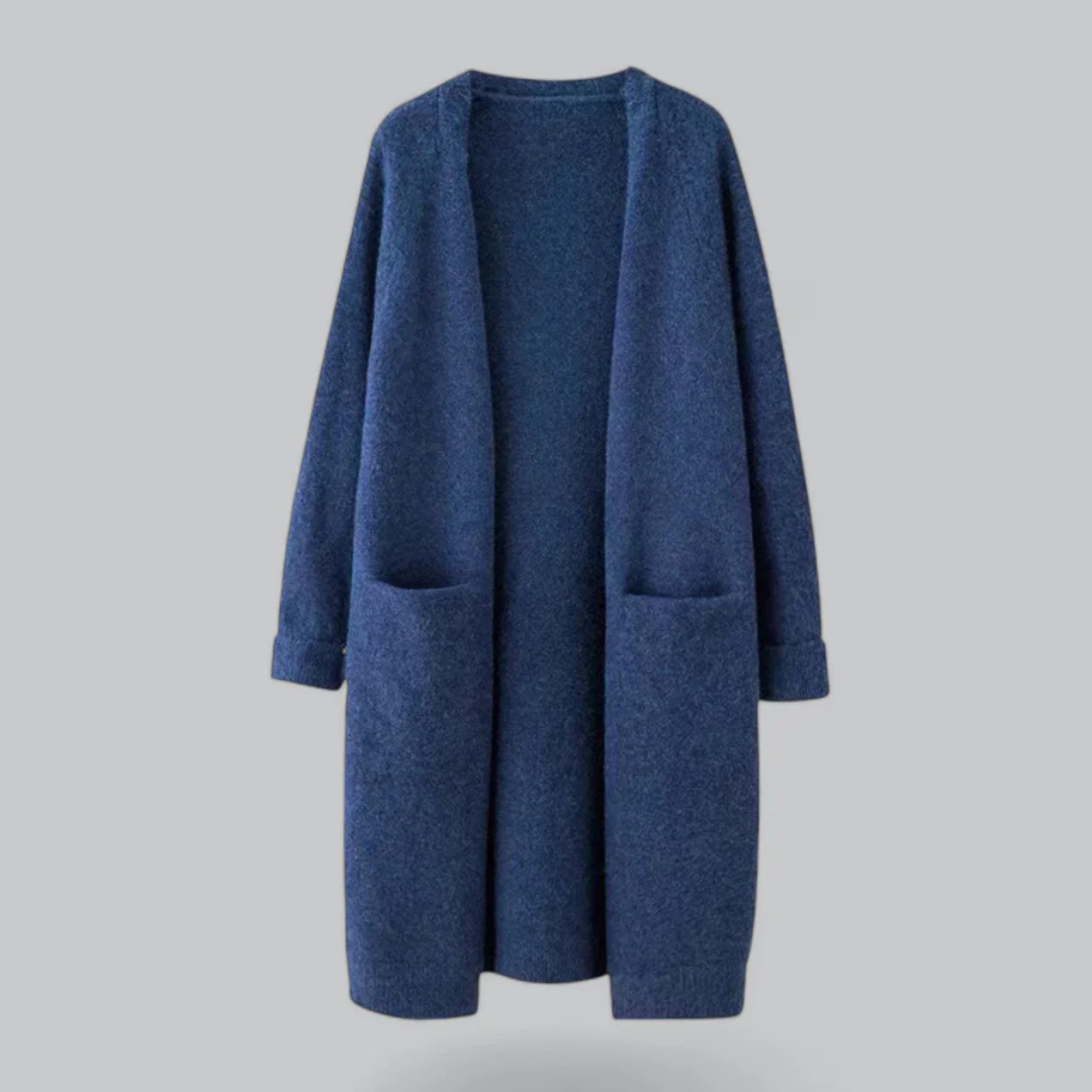Damen Warme Strickjacke mit offener Front