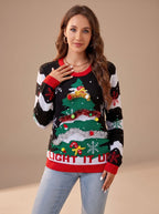 Damen Lustiger Weihnachtspullover – Strickpullover mit Spruch & Weihnachtsmuster, Winter