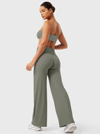 Damen Yoga Schlaghose High Waist – Flared Leggings mit Push-Up-Effekt