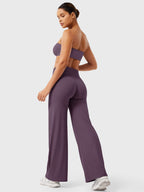 Damen Yoga Schlaghose High Waist – Flared Leggings mit Push-Up-Effekt