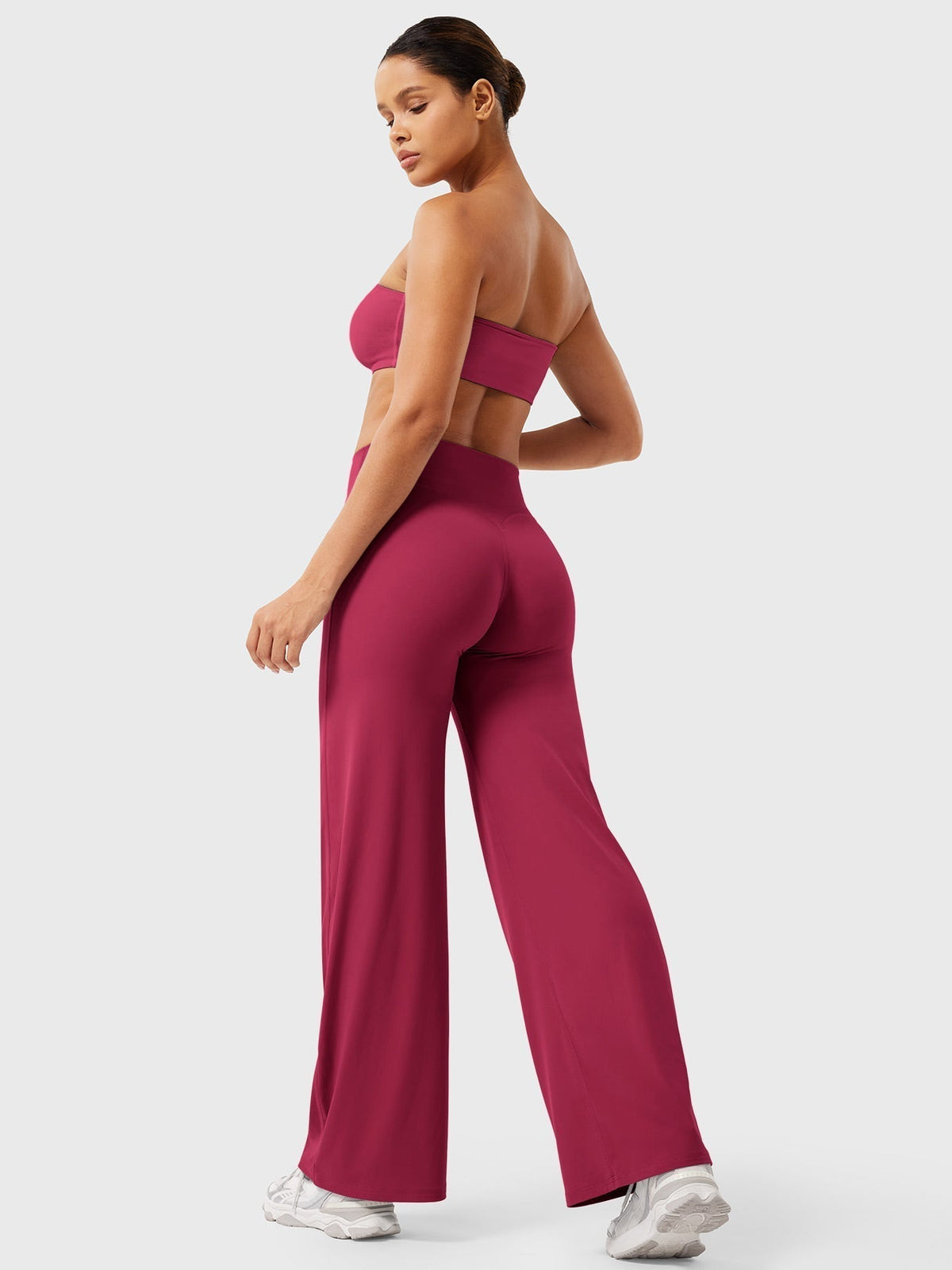 Damen Yoga Schlaghose High Waist – Flared Leggings mit Push-Up-Effekt