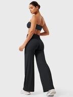 Damen Yoga Schlaghose High Waist – Flared Leggings mit Push-Up-Effekt