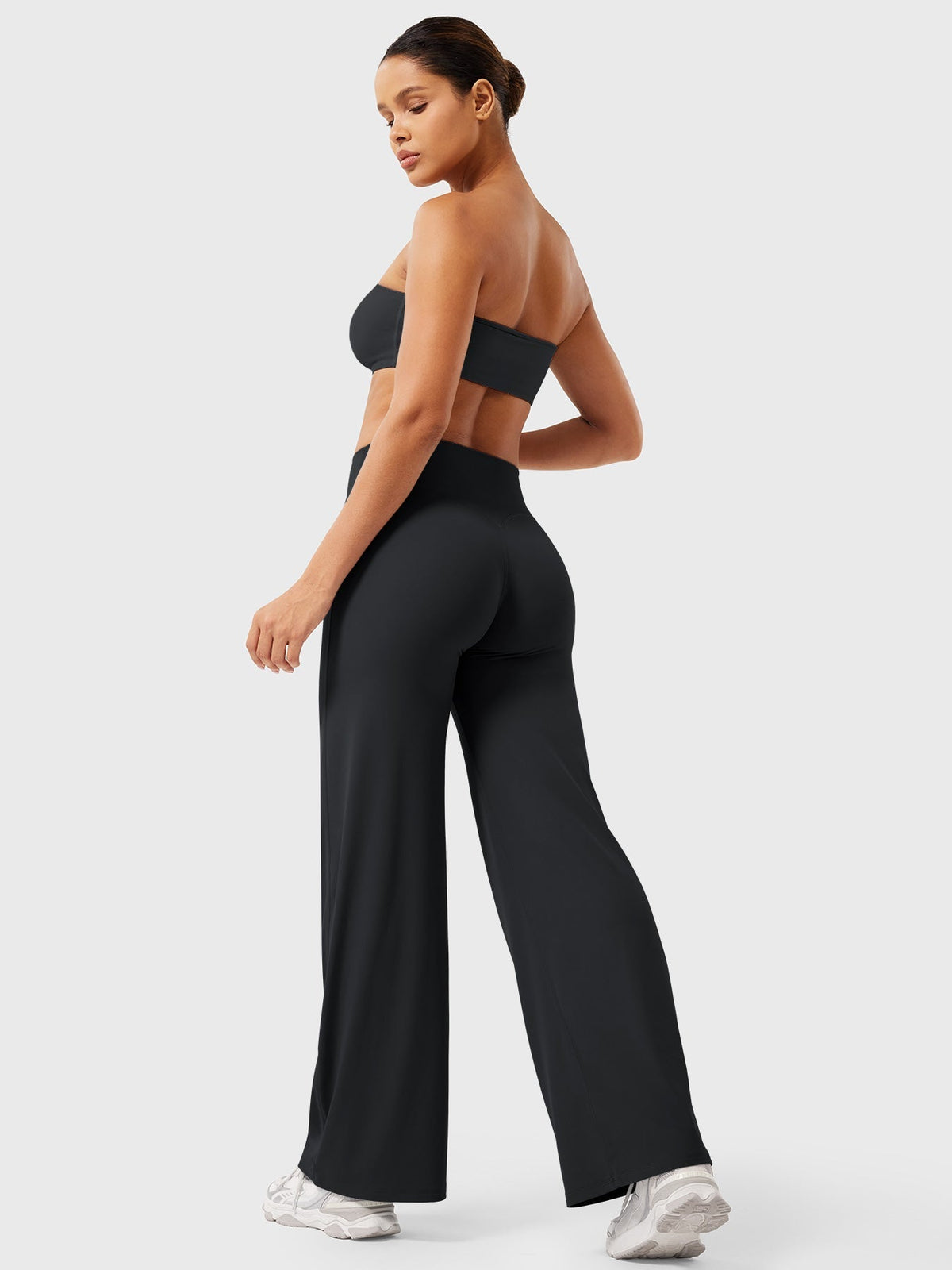 Damen Yoga Schlaghose High Waist – Flared Leggings mit Push-Up-Effekt