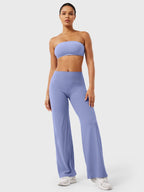 Damen Yoga Schlaghose High Waist – Flared Leggings mit Push-Up-Effekt