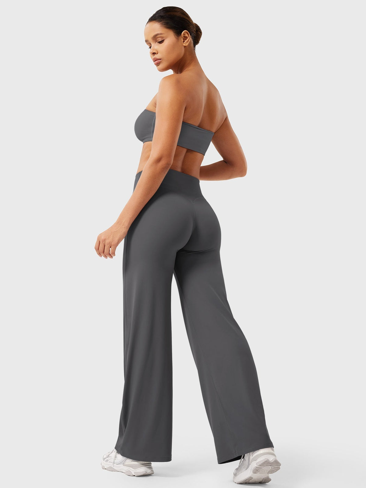 Damen Yoga Schlaghose High Waist – Flared Leggings mit Push-Up-Effekt
