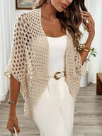 Damen Winter Cardigan mit offenem Drapé-Design