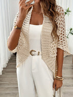 Damen Winter Cardigan mit offenem Drapé-Design