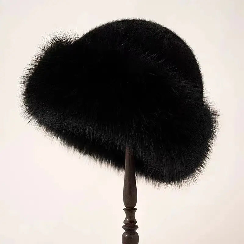 Damen Kunstfellmütze – Flauschige Kosakenmütze für den Winter