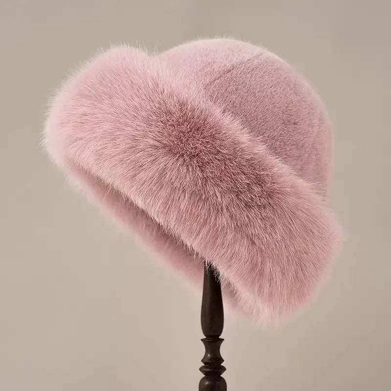Damen Kunstfellmütze – Flauschige Kosakenmütze für den Winter