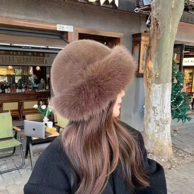 Damen Kunstfellmütze – Flauschige Kosakenmütze für den Winter
