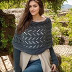 Damen Strick-Schulterschal mit Lochmuster – Warmer Winter-Loopschal & Schulterwärmer