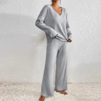 Damen Zweiteiler-Lounge-Set aus weichem, atmungsaktivem Material mit lockerer Passform