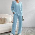 Damen Zweiteiler-Lounge-Set aus weichem, atmungsaktivem Material mit lockerer Passform