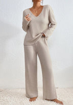 Damen Zweiteiler-Lounge-Set aus weichem, atmungsaktivem Material mit lockerer Passform