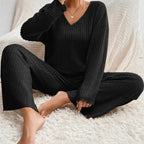Damen Zweiteiler-Lounge-Set aus weichem, atmungsaktivem Material mit lockerer Passform