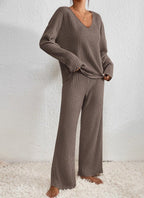 Damen Zweiteiler-Lounge-Set aus weichem, atmungsaktivem Material mit lockerer Passform