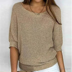 Damen eleganter Strickpullover mit Strickmuster und weichem Strick