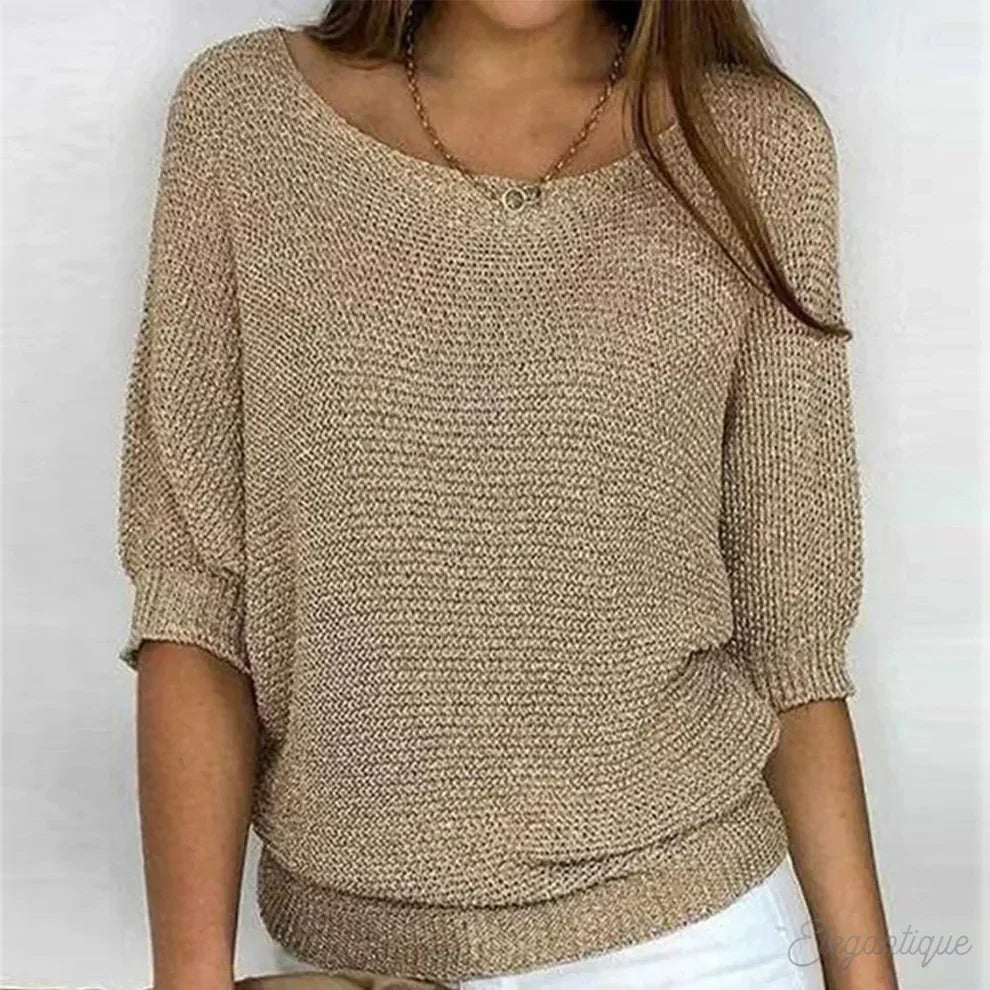 Damen eleganter Strickpullover mit Strickmuster und weichem Strick