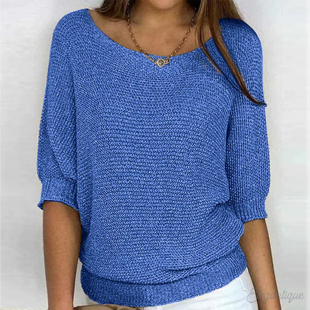 Damen eleganter Strickpullover mit Strickmuster und weichem Strick