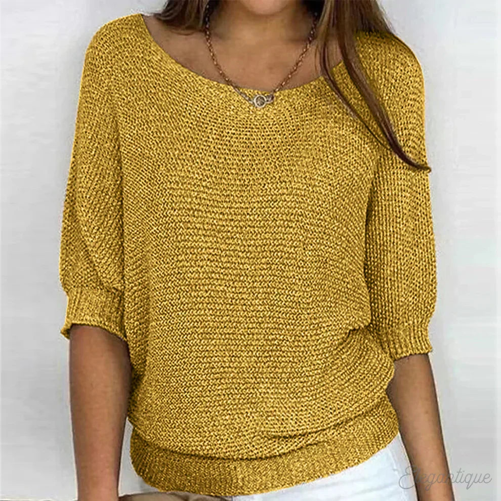 Damen eleganter Strickpullover mit Strickmuster und weichem Strick